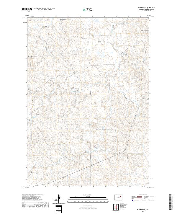 Baker Spring, WY — USGS 7.5-minute topo (2021)