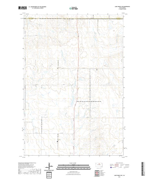Lake Hurley NE, SD — USGS 7.5-minute topo (2021)