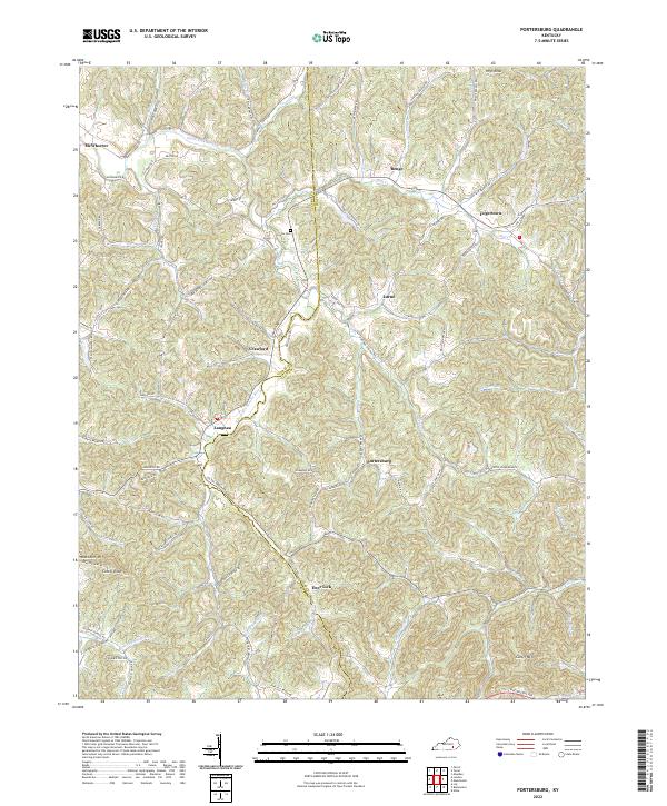 Portersburg, KY — USGS 7.5-minute topo (2022)