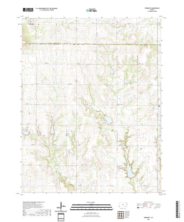 Piedmont, KS — USGS 7.5-minute topo (2022)