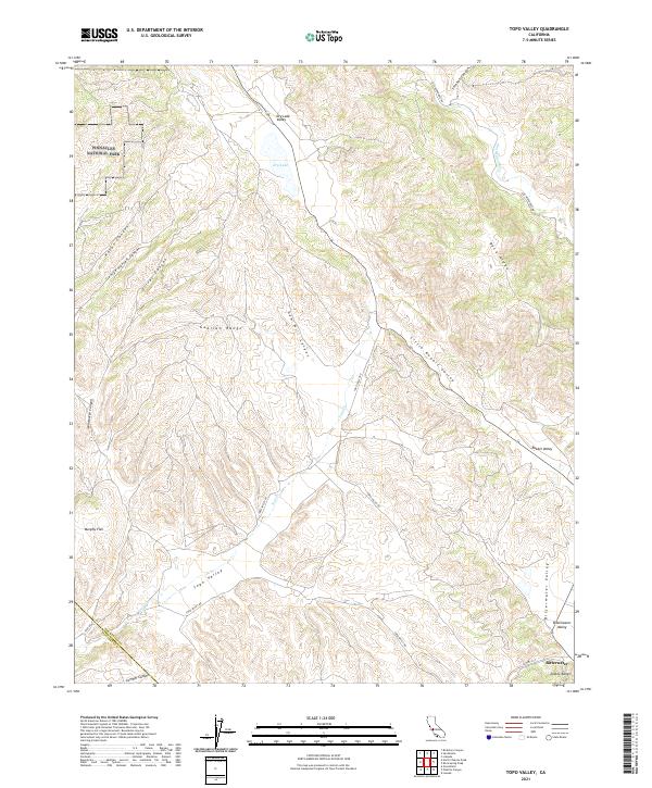 Topo Valley, CA — USGS 7.5-minute topo (2021)