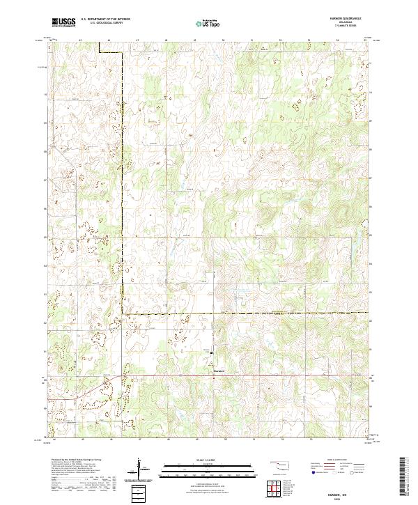 Harmon, OK — USGS 7.5-minute topo (2022)