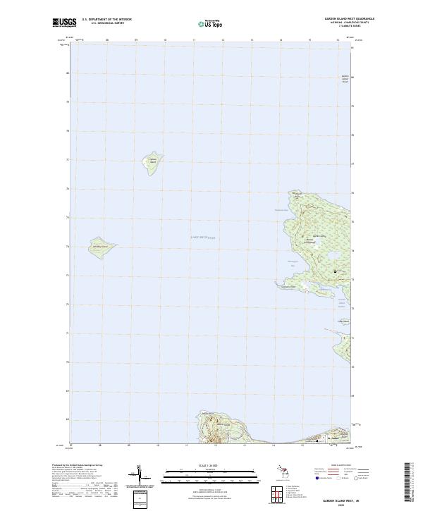 Garden Island West, MI — USGS 7.5-minute topo (2023)