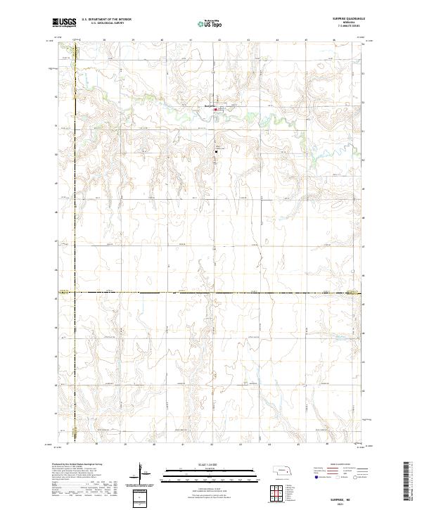 Surprise, NE — USGS 7.5-minute topo (2021)