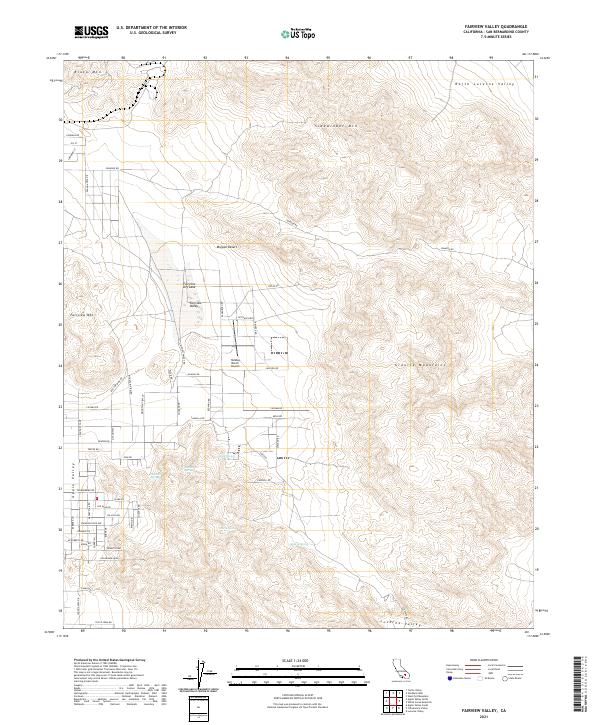 Fairview Valley, CA — USGS 7.5-minute topo (2021)