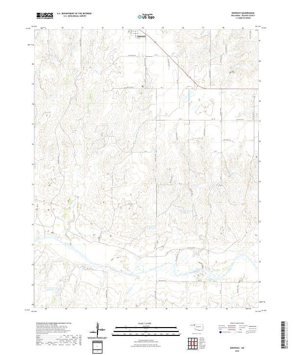 Knowles, OK — USGS 7.5-minute topo (2022)