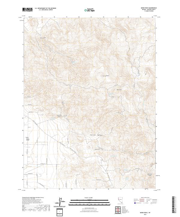 Moses Rock, NV — USGS 7.5-minute topo (2021)