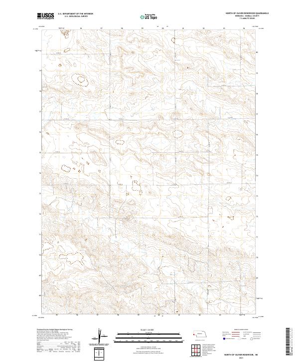 North of Oliver Reservoir, NE — USGS 7.5-minute topo (2021)
