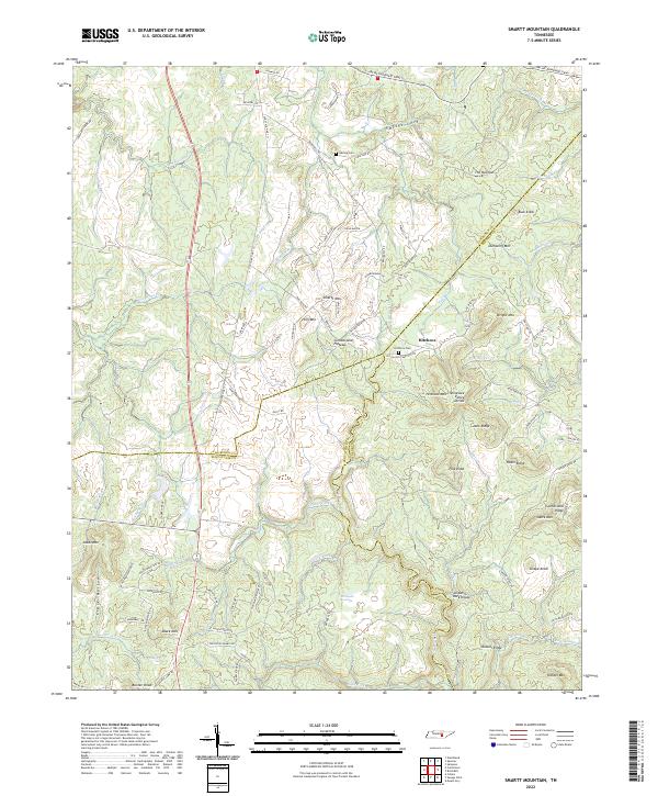 Smartt Mountain, TN — USGS 7.5-minute topo (2022)