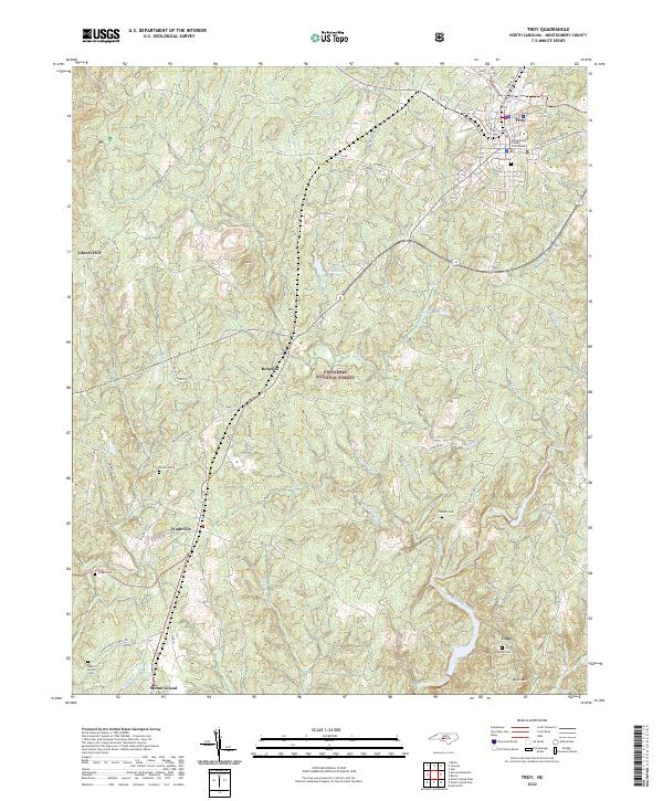 Troy, NC — USGS 7.5-minute topo (2022)