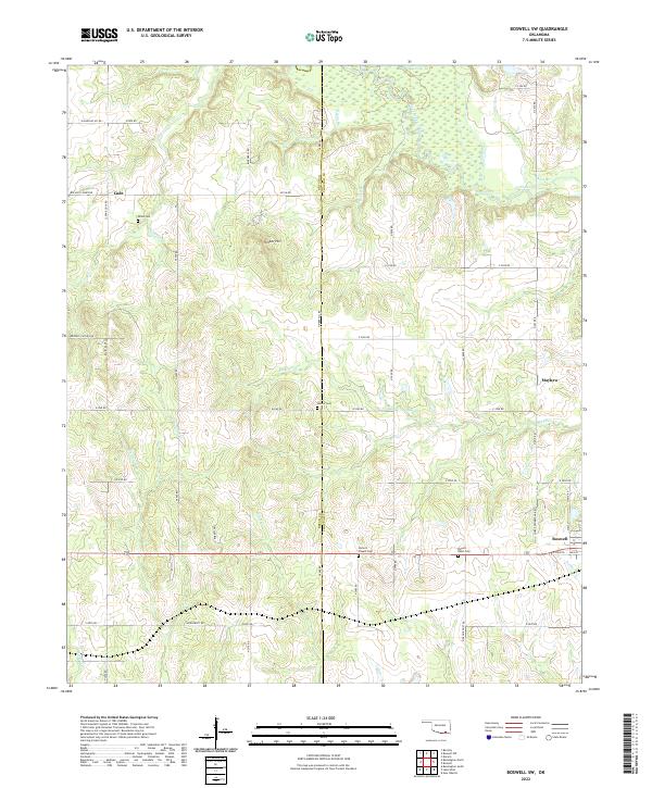 Boswell SW, OK — USGS 7.5-minute topo (2022)