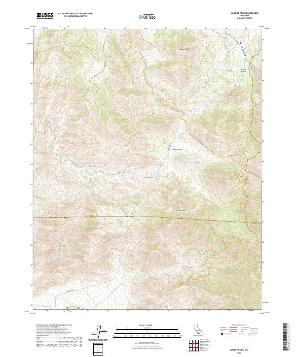 Lamont Peak, CA — USGS 7.5-minute topo (2021)