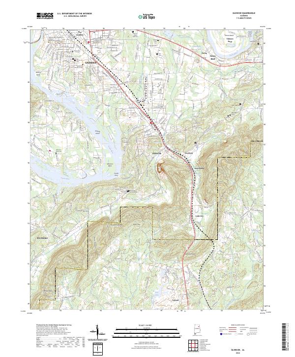 Glencoe, AL — USGS 7.5-minute topo (2024)