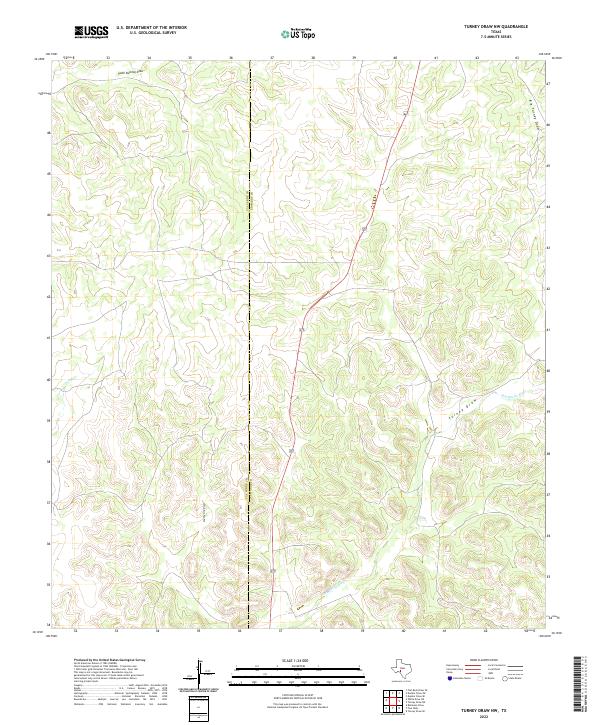 Turney Draw NW, TX — USGS 7.5-minute topo (2022)