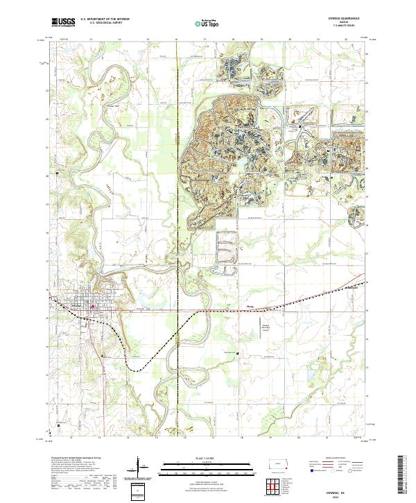 Oswego, KS — USGS 7.5-minute topo (2022)