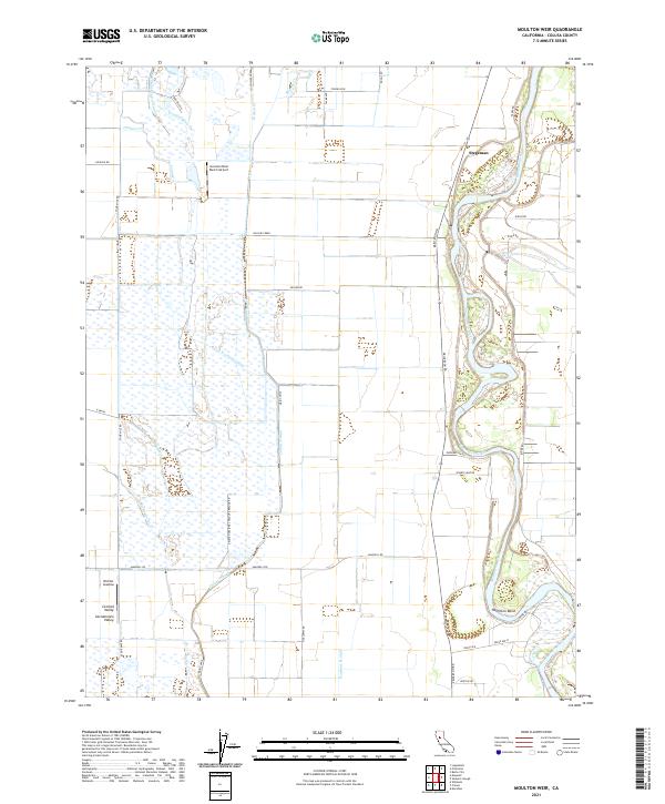 Moulton Weir, CA — USGS 7.5-minute topo (2021)