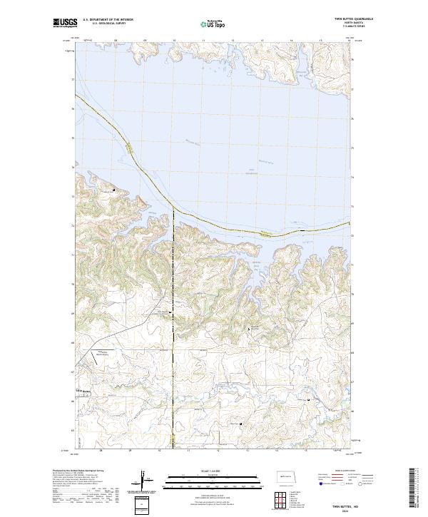 Twin Buttes, ND — USGS 7.5-minute topo (2024)