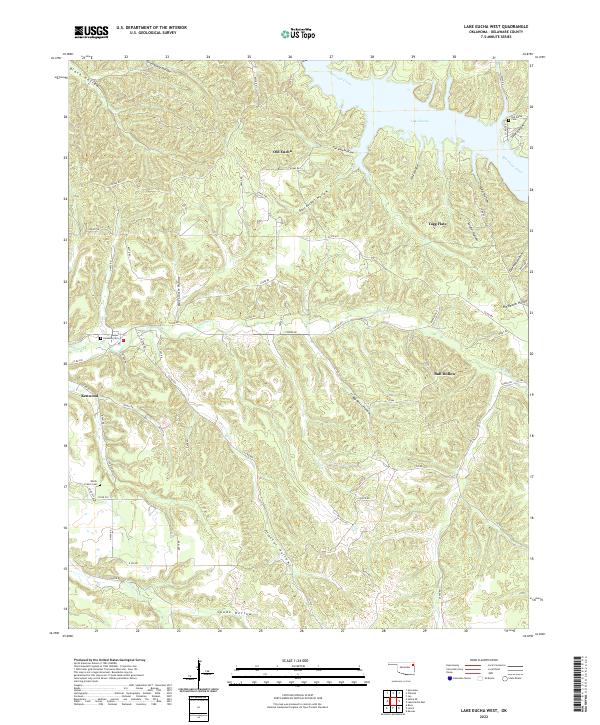 Lake Eucha West, OK — USGS 7.5-minute topo (2022)