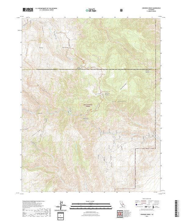 Crooked Creek, CA — USGS 7.5-minute topo (2021)