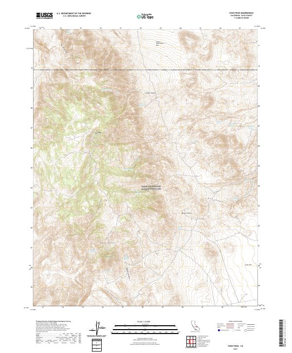 Coso Peak, CA — USGS 7.5-minute topo (2021)