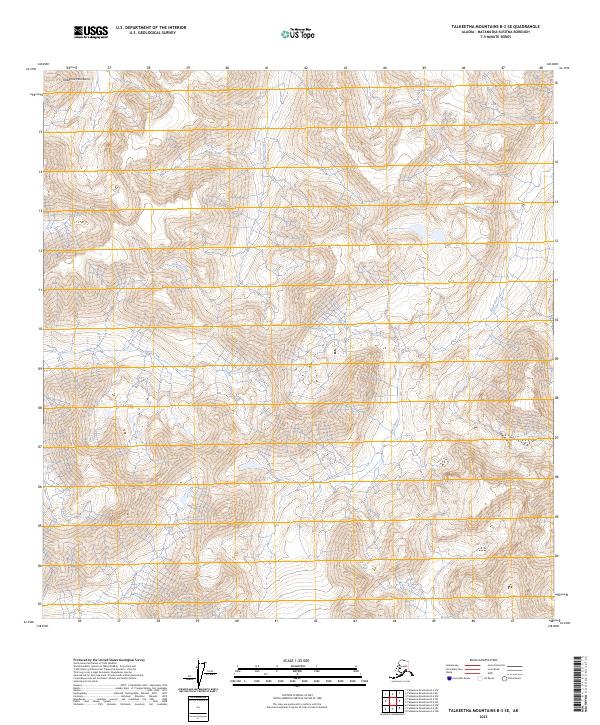 Talkeetna Mountains B-3 SE, AK — USGS 7.5-minute topo (2023)