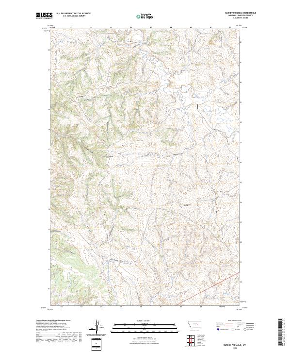 Barney Pinnacle, MT — USGS 7.5-minute topo (2024)