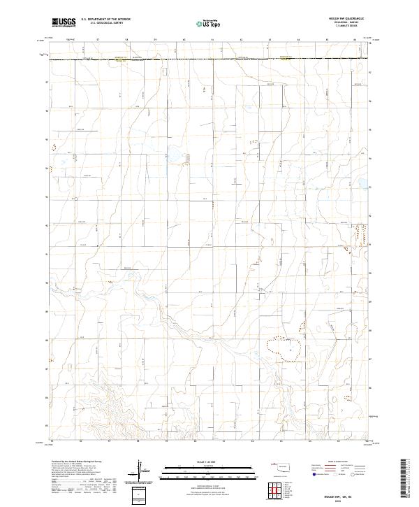 Hough NW, OK-KS — USGS 7.5-minute topo (2022)
