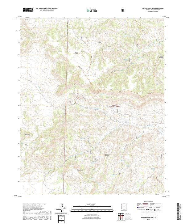 Juniper Mountains, AZ — USGS 7.5-minute topo (2021)