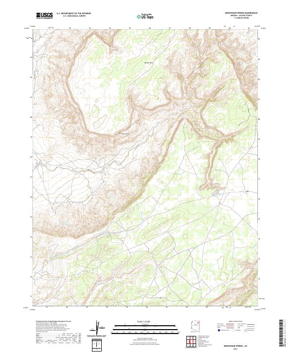 Beeshsikad Spring, AZ — USGS 7.5-minute topo (2021)