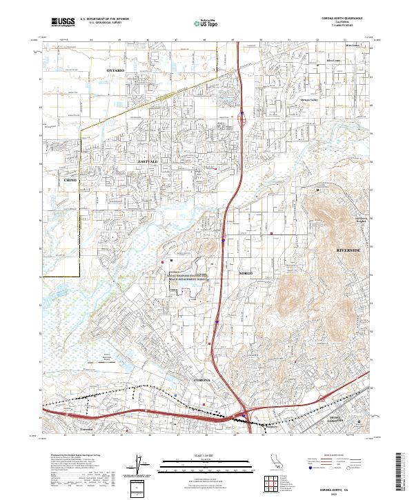 Corona North, CA — USGS 7.5-minute topo (2022)