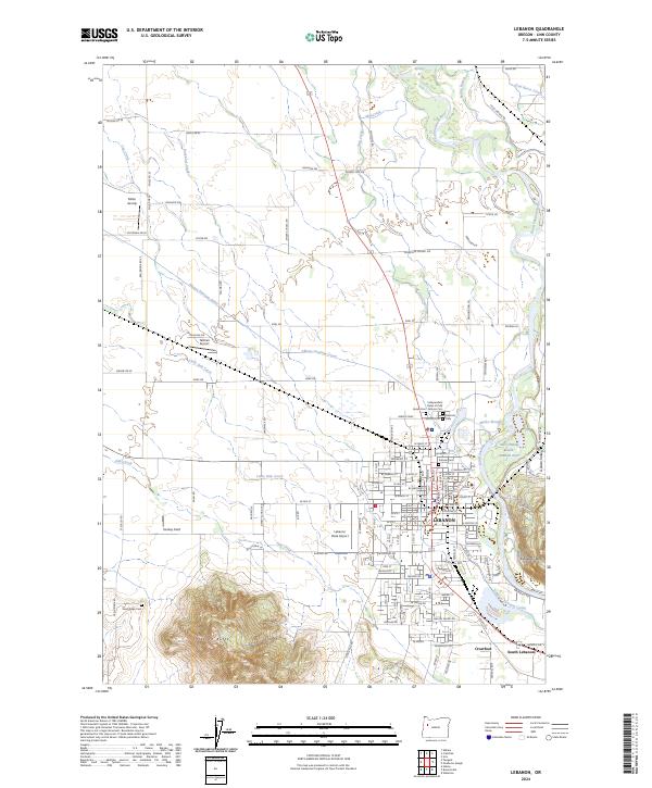 Lebanon, OR — USGS 7.5-minute topo (2024)