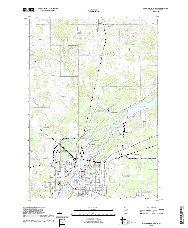 Wisconsin Rapids North, WI — USGS 7.5-minute topo (2022)
