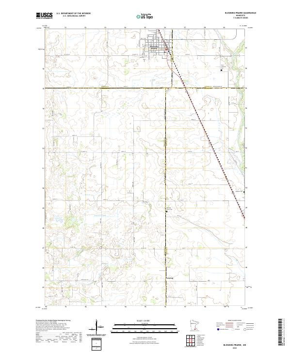 Blooming Prairie, MN — USGS 7.5-minute topo (2022)