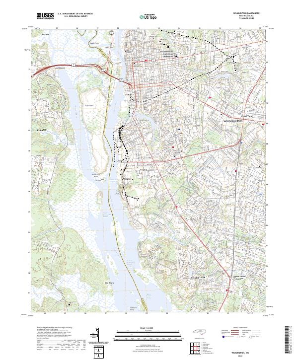 Wilmington, NC — USGS 7.5-minute topo (2022)