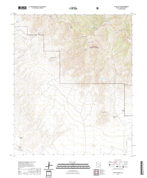 Blue Jay Peak, AZ — USGS 7.5-minute topo (2021)