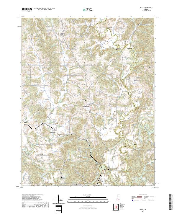 Fulda, IN — USGS 7.5-minute topo (2022)
