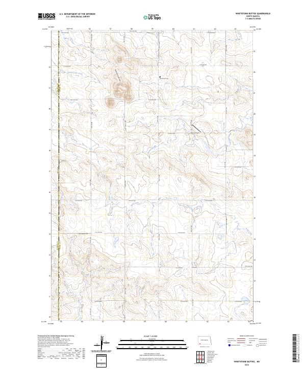 Whetstone Buttes, ND — USGS 7.5-minute topo (2024)