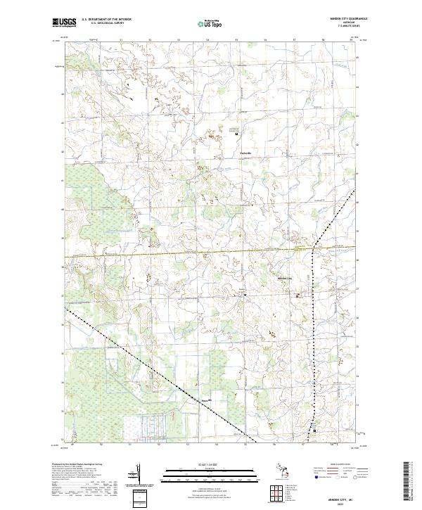 Minden City, MI — USGS 7.5-minute topo (2023)