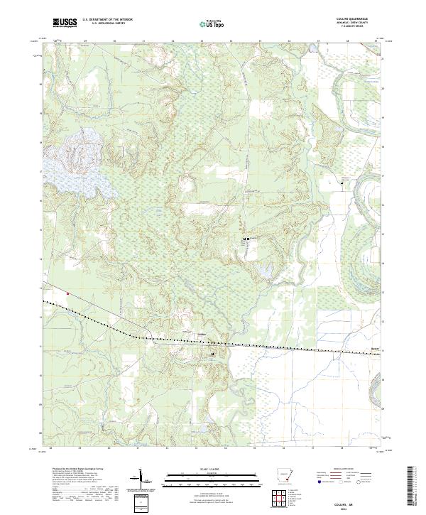 Collins, AR — USGS 7.5-minute topo (2024)