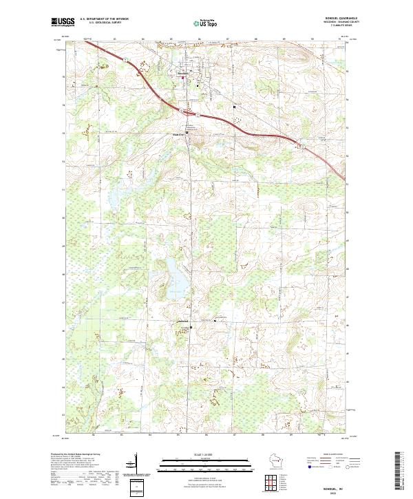 Bonduel, WI — USGS 7.5-minute topo (2022)