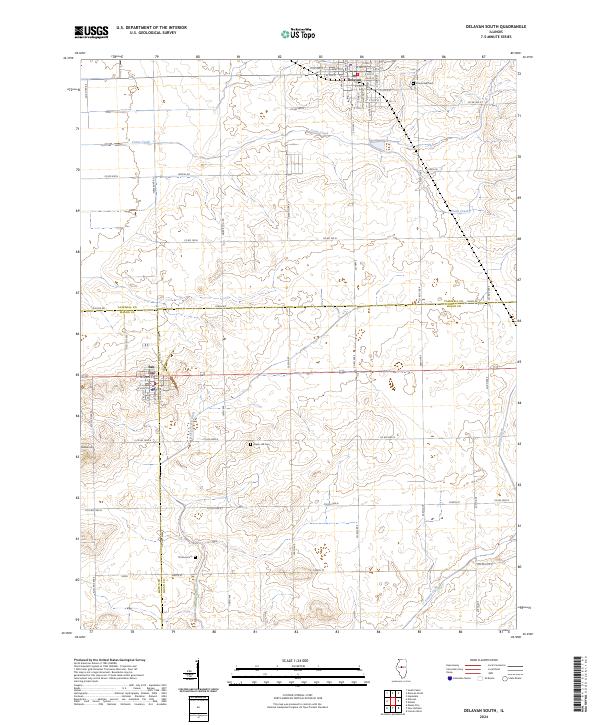 Delavan South, IL — USGS 7.5-minute topo (2024)