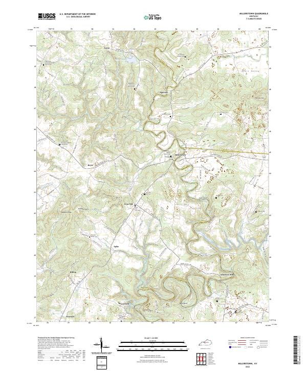 Millerstown, KY — USGS 7.5-minute topo (2022)