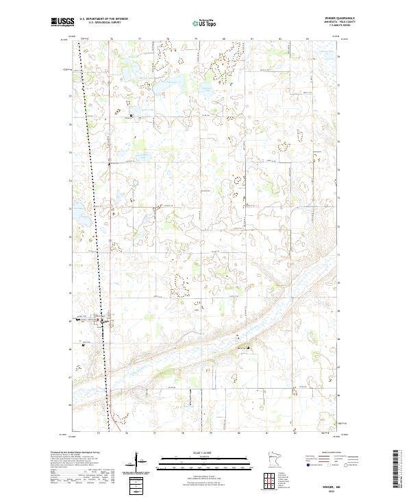 Winger, MN — USGS 7.5-minute topo (2022)