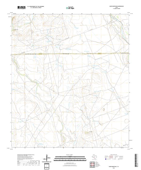 Sand Mountain, TX — USGS 7.5-minute topo (2022)