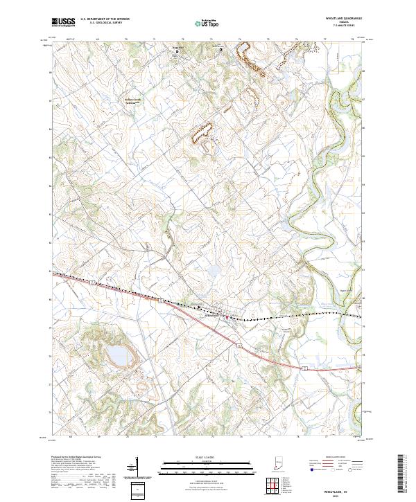 Wheatland, IN — USGS 7.5-minute topo (2022)