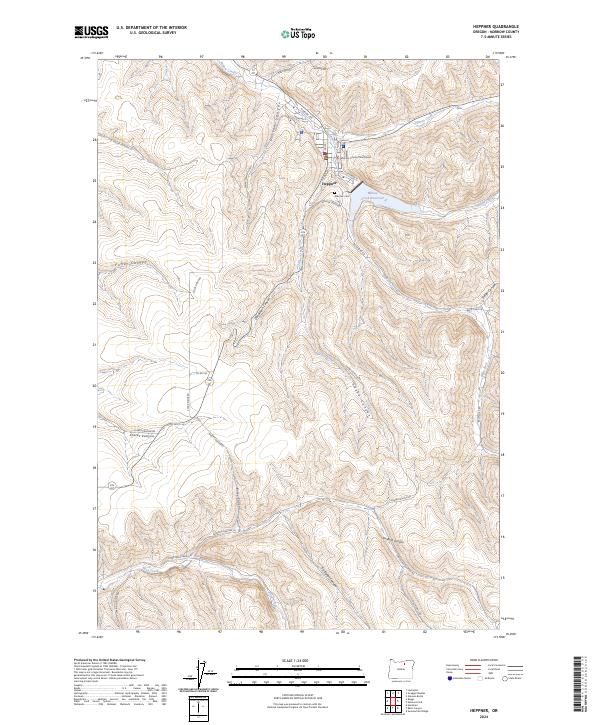 Heppner, OR — USGS 7.5-minute topo (2024)