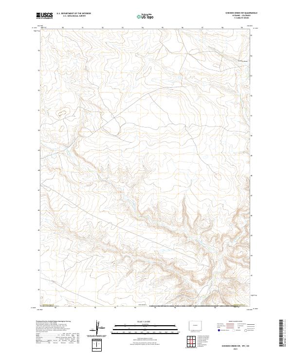 Chicken Creek SW, WY-CO — USGS 7.5-minute topo (2021)