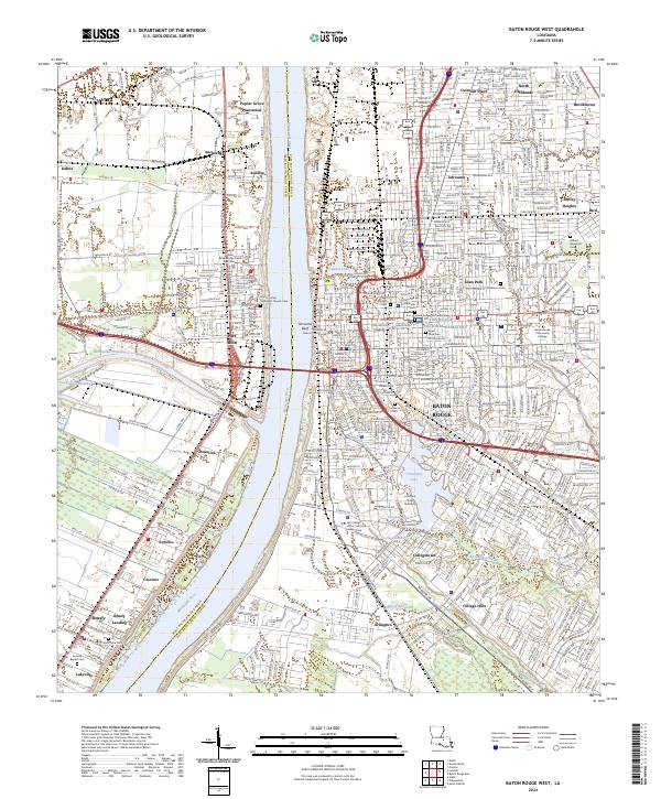 Baton Rouge West, LA — USGS 7.5-minute topo (2024)
