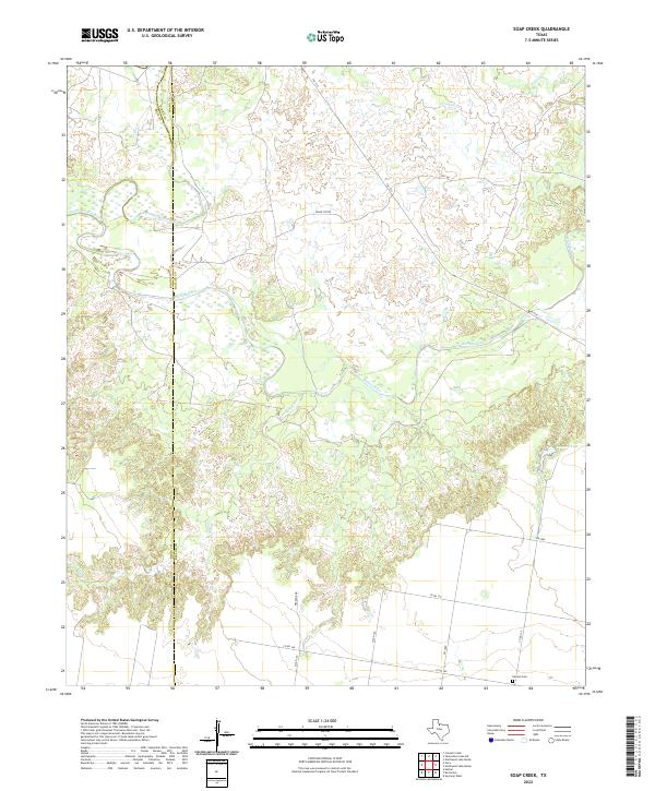 Soap Creek, TX — USGS 7.5-minute topo (2022)