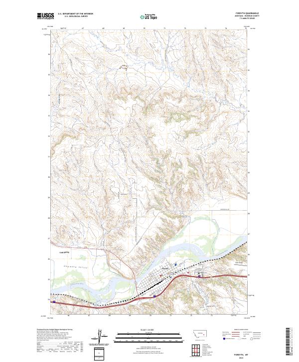 Forsyth, MT — USGS 7.5-minute topo (2024)